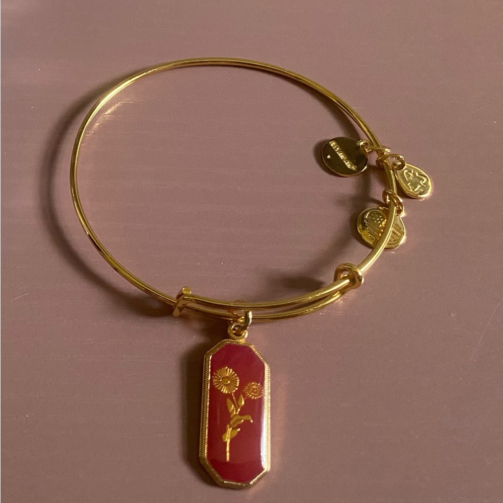 New - Alex and Ani - Marigold - Floral Charm Bangle
